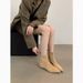 Trendy Brand 2025 Autumn Winter New Simple Suede Sock Flat Heel Slim Elegant Pointed Toe Short Boots For Women_vogvips.com