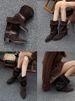 Dui Dui Boots' New 25 Winter Maillard Western Cowboy Boots, Thick-heeled Pointed Ankle Boots_vogvips.com