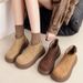 Retro Suede Birken Ankle Boots For Women 2025. Autumn New Style Versatile British Back Zipper Horse_vogvips.com