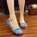 Woven Decoration Oxford Sole Shallow Cut Women's Embroidered Cloth And Single Shoes_vogvips.com