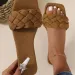 Designer Women's High Quality Luxury Knitted Strap With Square Toe Casual Smooth Sandals_vogvips.com