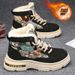 Men's Martin Boots High-Top Winter Shoes Fleece-Lined Thick Warm Snow Cotton Shoes Men's Work Boots_vogvips.com