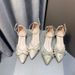 Pointed-toe Single-strap Shoes, Korean Style, New Summer Versatile Chunky Heel Fairy-style Embroidered Mid-heel Sandals_vogvips.com