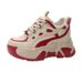 Platform Height Increas Dad Shoes 2024 Autumn Winter New Color Block Casual Sneakers For Petite Women With Fleece_vogvips.com