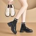 2025 Autumn/Spring Black Retro British Style Loafer Shoes, Women's Single Shoes With Soft Bottom, Easy Slip-on, Small Leather Shoes._vogvips.com