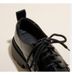 Bottom Small Leather Women's Shoes, Black Patent Leather, England Style Lace Up Height Increasing Casual Shoes,_vogvips.com