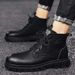 European Warm Series Martin 2025 New Autumn High-top British Style Mid-top Leather Shoes Men's Black Work Boots_vogvips.com