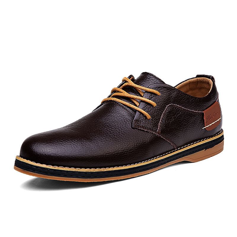 Men's Classic Oxford Leather Shoes – Business Casual & Formal Dress Shoes – Slip-Resistant Comfortable Sole – Blue & Black Options_vogvips.com