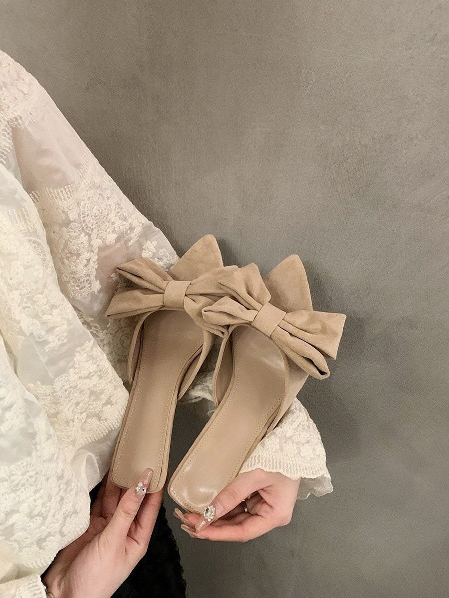 High Heel Pointed Fairy Style Small For Women, Outdoor Wear, 2025 New Summer Bowknot Elegant Sandals_vogvips.com