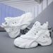 Men's Casual Sneakers With Hidden Height Increase, Chunky Dad Shoes For Everyday Wear, Round Toe, Breathable Mesh Lining, Synthetic Leather Upper_vogvips.com