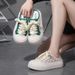 Summer New Style Half Slip White Shoes Thick Bottom Big Head Student Shoes Casual Hollow Platform Shoes Women_vogvips.com