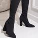 Women's Shoes New Style, Pointed Toe, Slim Fit, Stretchy Boots For Women, Sizes 35 42, High Heeled Knitted Long Boots._vogvips.com