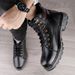 Martin Boots Men's High-top Wind First-layer Tooling Boots Inner Height-increasing Tide Boots Black Leather Boots Men's Shoes_vogvips.com