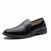 Business Formal British Korean Style Slip-On Black Casual Youth Work Men's Leather Shoes_vogvips.com