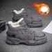 Men's Winter Work Boots High Top Casual Shoes With Fleece Lining, Waterproof Anti-Slip Rubber Sole For Outdoor Snow Hiking_vogvips.com