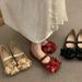 2026 Exquisite Women's Flats: Elegant, High-Quality, Comfortable Red Wedding Shoes, Suede Shallow Mary Jane Shoes_vogvips.com