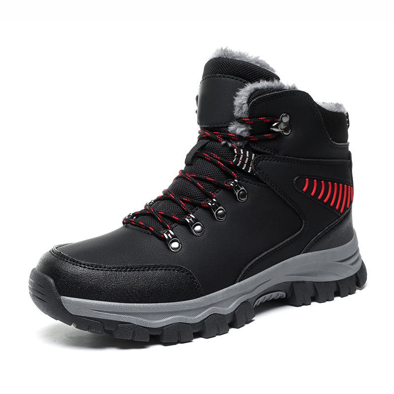 Men's Casual Shoes Winter Thermal Snow Boots With Fleece Lining, Non-Slip Rubber Sole, High-Top Outdoor Hiking Shoes For Extreme Cold Weather_vogvips.com
