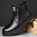 European Warm Series Martin Autumn Winter New Comfortable Simple Trendy Work Thick Sole High Top Boots Single Cotton Same Style Leather Shoes_vogvips.com
