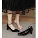 Red High Heels Chunky Heel Comfortable 2025 New Style Elegant OL Formal Work Square Toe Shallow Mouth Single Shoes_vogvips.com