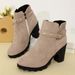 Plus Size High Women's 2024 Autumn Winter New Fashion Martin Chunky Heel Round Toe Side Zipper Ankle Boots_vogvips.com