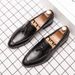 Euro Step Autumn New Casual Leather For Men, British Style Slip-On Brogue Carved Trendy Shoes, Korean Version With Internal Height_vogvips.com