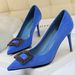 Women's Elegant Pointed Toe Stiletto Heels - Rhinestone & Buckle Straps, Soft Suede & PU Comfort, High Heel Dress Shoes For Parties_vogvips.com