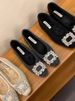 French-style Plush Ankle Boots For Women, New 2026 Autumn/winter Style, Square Toe, Low Cut_vogvips.com