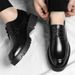 Men's Leather Dress Shoes With 8cm Hidden Heel And Comfortable Sole_vogvips.com