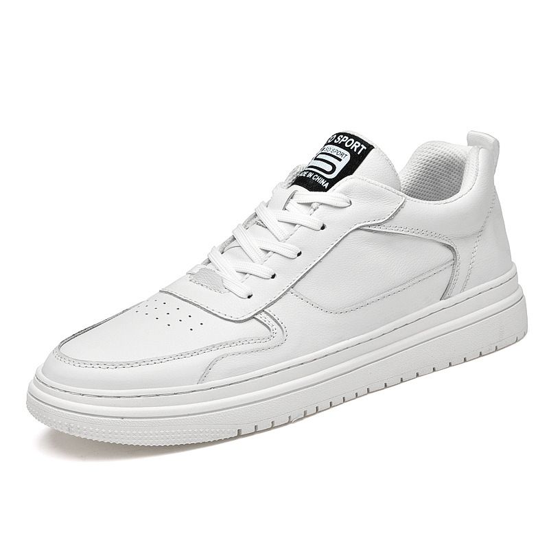 Men's Shoes Flat Bottom Non-slip Simple Little White Shoes Round Head Lace-up Platform Casual Board Shoes Men_vogvips.com