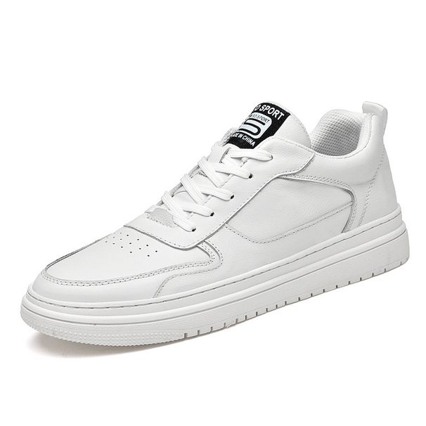 Men's Shoes Flat Bottom Non-slip Simple Little White Shoes Round Head Lace-up Platform Casual Board Shoes Men_vogvips.com