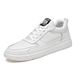 Men's Shoes Flat Bottom Non-slip Simple Little White Shoes Round Head Lace-up Platform Casual Board Shoes Men_vogvips.com