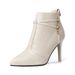 French Style Thin Elegant Shoes Autumn Winter New Pointed High Heel Short Women's Ankle Fashion Slim Boots_vogvips.com