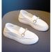 2025 New Women's White Loafers Summer Slip-On Soft Sole Non-Slip Versatile Casual Shoes For Women_vogvips.com
