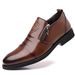 TerraStride Autumn Winter New Men's Business High Low Top Lion Head Zipper Pointed Toe Leather Shoes Three-Joint Casual_vogvips.com