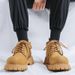Big Head Derby Shoes Men's Vintage Commuter Round Head Platform Heightening Martin Boots Short Boots_vogvips.com