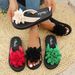 36-44 Women's Handmade Flower Decorated Flip Flops Slippers For Beach Vacation Casual Comfortable Flat Sandals Red Shoes_vogvips.com