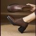 Women's Shoes Leather Single Shoes, New Autumn Style, High Heels, British Style, Matching Skirts, Chunky Heel Leather Shoes._vogvips.com