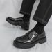 Thick-Soled 2025 Spring And Autumn New Men's Horsebit Slip-On Loafers Large Leather Shoes_vogvips.com