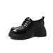 Cameido Women's Spring Oxford Shoes Thick Sole Lace - Up Loafers Deep V Single Shoes_vogvips.com