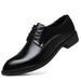 Men's Pointed Toe Dress Shoes With Hidden Wedge Heel For Business Casual & Formal Occasions - Lightweight PU Leather Oxford Shoes With Lace-Up Design_vogvips.com
