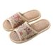 Summer Bedroom Thick Bottom Flower Linen Women Men Couples, Non Slip And Wear Resistant Household Cloth Slippers For_vogvips.com