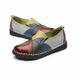 WOIZGIC Women's Ladies Female Woman Mother Shoes Flats Genuine Leather Loafers Moccasins Mixed Colorful Non Slip On Plus_vogvips.com