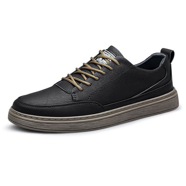 Round Head Lace-up Board Shoes Casual Low-top Breathable Sports Men's Shoes Rubber Non-slip Sole_vogvips.com