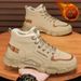 European Warm Series High-top Men's 2025 New Workwear Style Outdoor Hiking Summer Fleece-lined Cotton Shoes Labor Protection Construction_vogvips.com