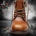 New British Style Fleece-Lined Martin Casual Mid-Top Leather Fashion Men's Cotton Warm Boots Trendy Shoes_vogvips.com