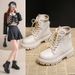 Top Lace-up Women's Boots 2025--1 New Autumn And Winter, Black And White Thick-soled With Fleece_vogvips.com