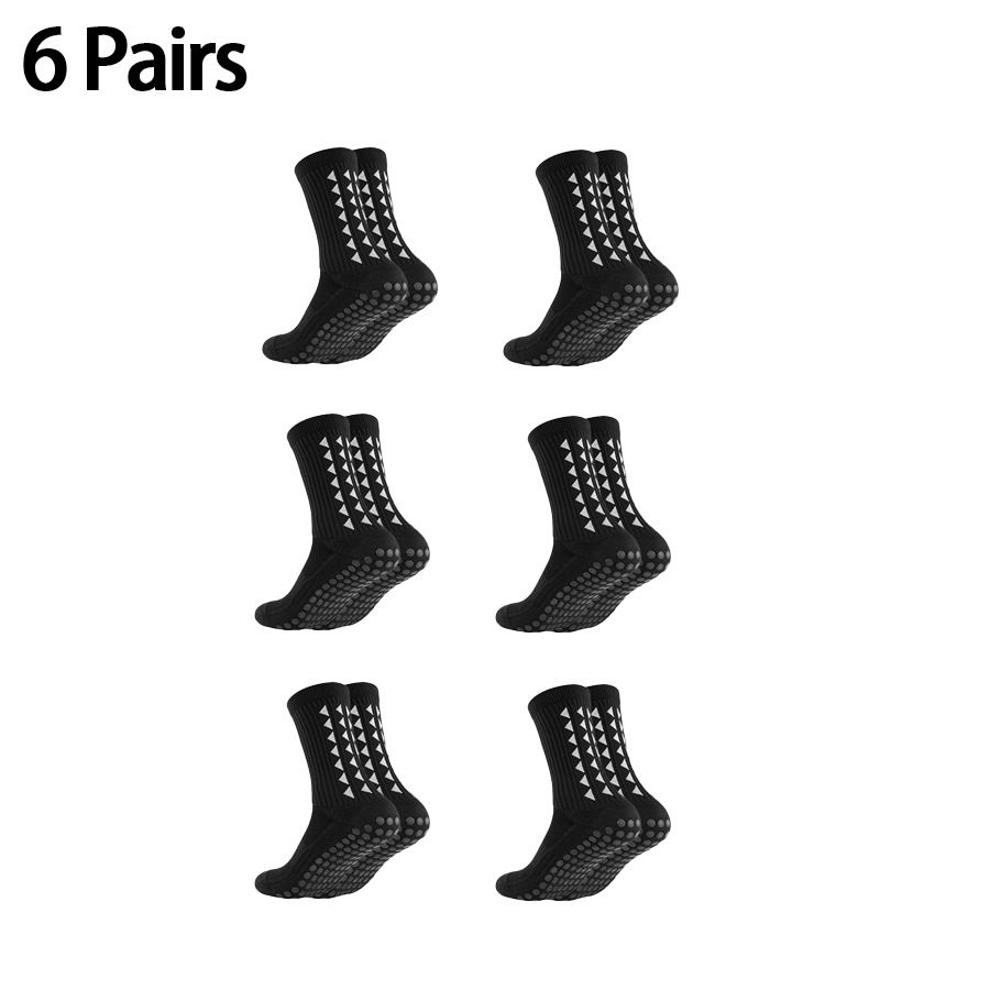 6 Pairs Of Combination Sets Triangle Football Socks Mid Tube Dotted Sports Socks_vogvips.com