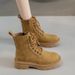 Ins Trend Martin For Women 2024 Summer New British Style Thick-Soled Student Short Versatile Motorcycle Yellow Boots_vogvips.com