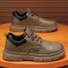 Spring Men's Shoes Leather Work Shoes Men's British Retro Non-Slip Sports Casual Leather Board Shoes Short Leather Shoes_vogvips.com