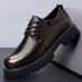 Fashion Men's Derby Spring New Large Thick Sole Business Leather Height Increasing Shoes Glossy_vogvips.com